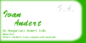 ivan andert business card